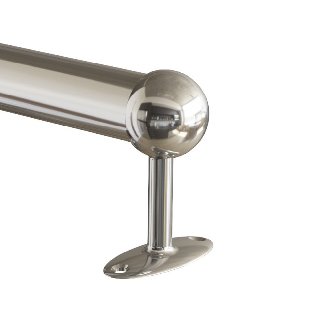 TUBE SUPPORT WITH CAP D.25 CHROME